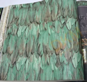 AdaWall Tropicano 9913-4 Duvar Kağıdı Yeşil Kuş Tüyü Desen