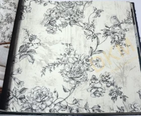 AdaWall Tropicano 9914-1 Duvar Kağıdı Beyaz Çiçek Desenli