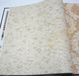 Decowall Royal Port 8805-05 Duvar Kağıdı Bej Simli Eskitme Desenli