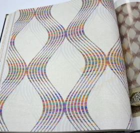 Decowall Royal Port 8807-01 Duvar Kağıdı Renkli Simli Geometrik Desenli