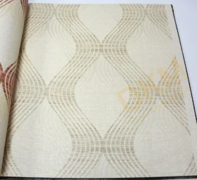 Decowall Royal Port 8807-04 Duvar Kağıdı Krem Simli Geometrik Desenli