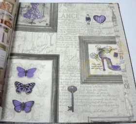 Decowall Royal Port 8810-01 Duvar Kağıdı Gri Pop Art Desenli Mor