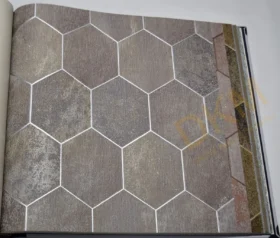 Som Vivo 33590-2 Duvar Kağıdı Açık Kahve Geometrik Desenli