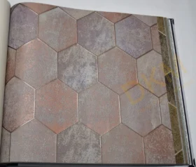 Som Vivo 33590-4 Duvar Kağıdı Pembe Geometrik Desenli