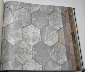 Som Vivo 33590-5 Duvar Kağıdı Gri Geometrik Desenli