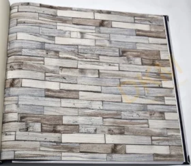 Som Vivo 33770-2 Duvar Kağıdı Kahverengi Taş Desenli Mavi