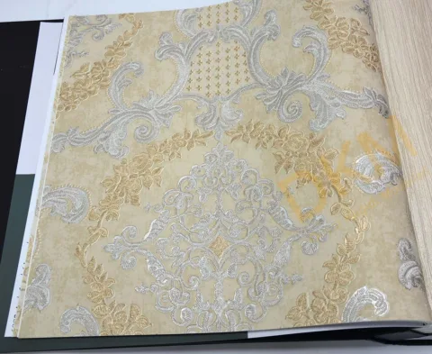 AdaWall Ephes 6802-2 Damask büyük, Simli Duvar Kağıdı 10m²