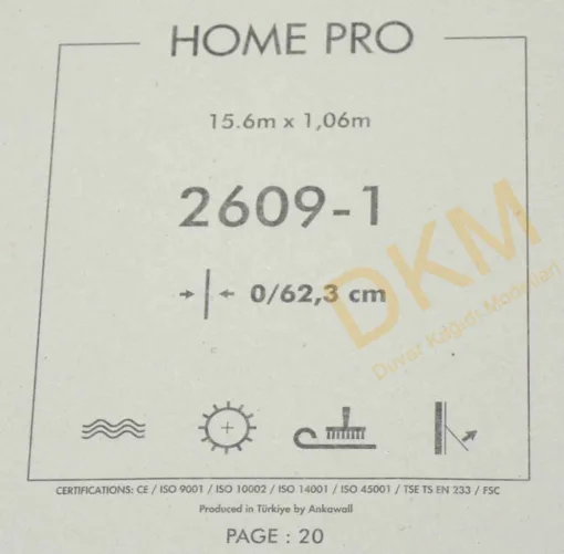 Ankawall Home Pro 2609-1 Tek renk alacalı Duvar Kağıdı 16m² - Görsel 3