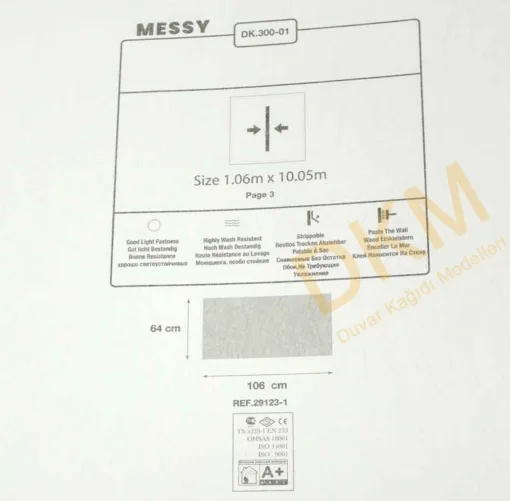 Duka Messy Dk.300-01 Düz parlak Duvar Kağıdı 10m² - Görsel 3