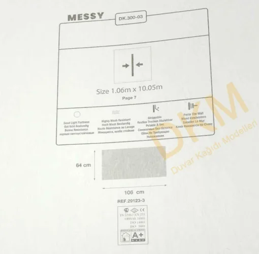 Duka Messy Dk.300-03 Düz parlak Duvar Kağıdı 10m² - Görsel 3