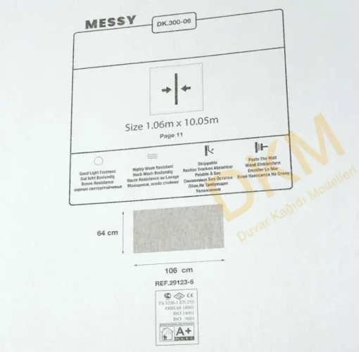 Duka Messy Dk.300-06 Düz parlak Duvar Kağıdı 10m² - Görsel 3