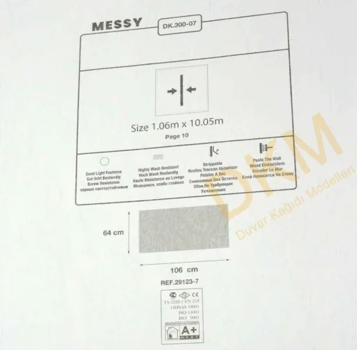 Duka Messy Dk.300-07 Düz parlak Duvar Kağıdı 10m² - Görsel 3