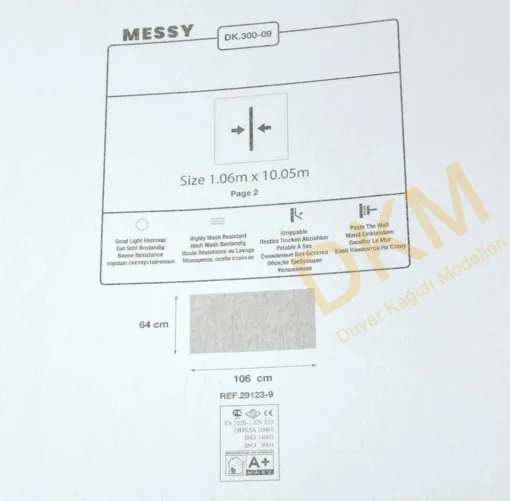 Duka Messy Dk.300-09 Düz parlak Duvar Kağıdı 10m² - Görsel 3