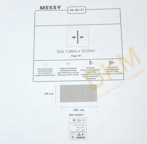 Duka Messy Dk.301-01 Geometrik çizgiler Duvar Kağıdı 10m² - Görsel 3