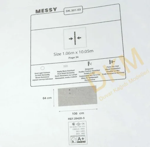 Duka Messy Dk.301-03 Geometrik çizgiler Duvar Kağıdı 10m² - Görsel 3