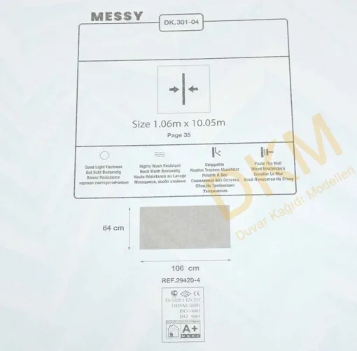 Duka Messy Dk.301-04 Geometrik çizgiler Duvar Kağıdı 10m² - Görsel 3