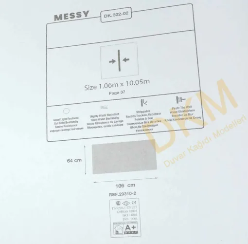 Duka Messy Dk.302-02 Düz beton Duvar Kağıdı 10m² - Görsel 3