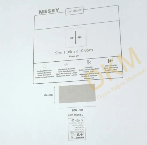 Duka Messy Dk.302-07 Düz beton Duvar Kağıdı 10m² - Görsel 3