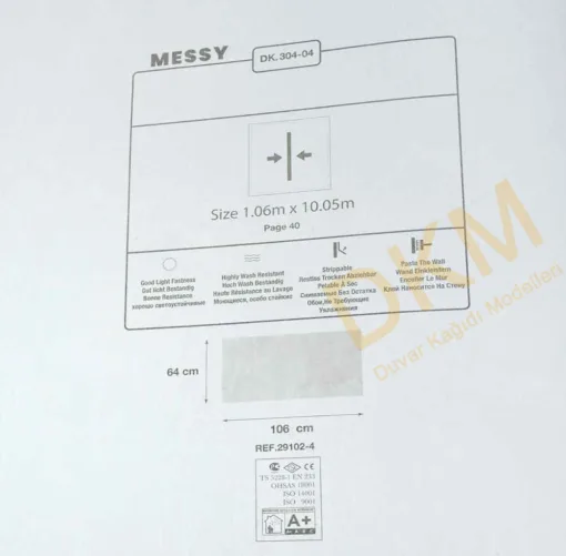 Duka Messy Dk.304-04 Eskitme Duvar Kağıdı 10m² - Görsel 3