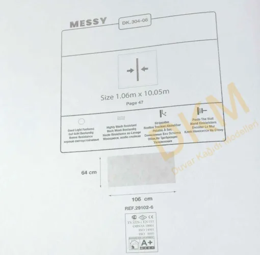 Duka Messy Dk.304-06 Eskitme Duvar Kağıdı 10m² - Görsel 3