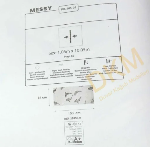 Duka Messy Dk.305-02 Balık Duvar Kağıdı 10m² - Görsel 3