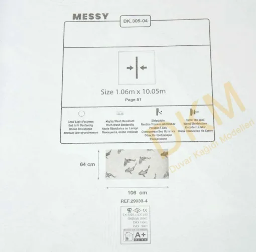 Duka Messy Dk.305-04 Balık Duvar Kağıdı 10m² - Görsel 3