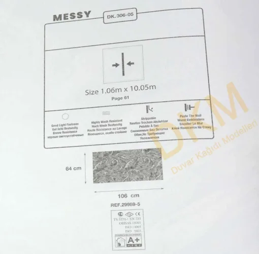 Duka Messy Dk.306-05 Dalgalı Duvar Kağıdı 10m² - Görsel 3