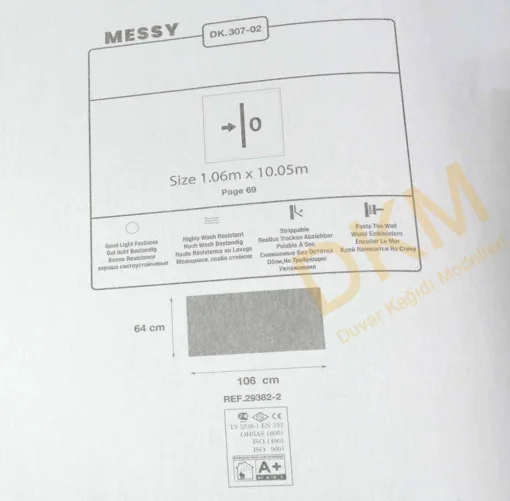 Duka Messy Dk.307-02 Çizgili alacalı Duvar Kağıdı 10m² - Görsel 3