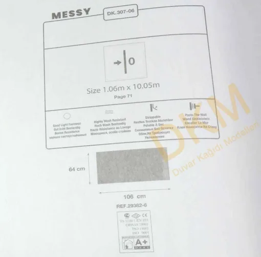 Duka Messy Dk.307-06 Çizgili alacalı Duvar Kağıdı 10m² - Görsel 3