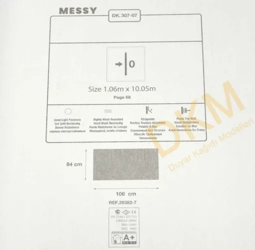 Duka Messy Dk.307-07 Çizgili alacalı Duvar Kağıdı 10m² - Görsel 3