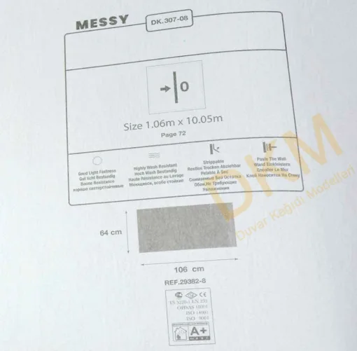 Duka Messy Dk.307-08 Çizgili alacalı Duvar Kağıdı 10m² - Görsel 3