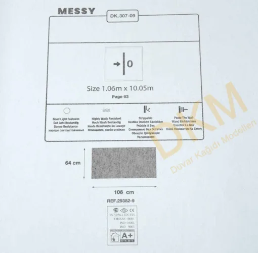 Duka Messy Dk.307-09 Çizgili alacalı Duvar Kağıdı 10m² - Görsel 3