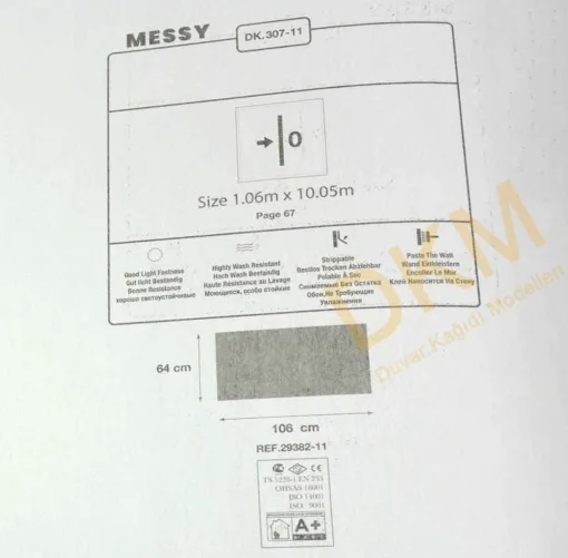 Duka Messy Dk.307-11 Çizgili alacalı Duvar Kağıdı 10m² - Görsel 3