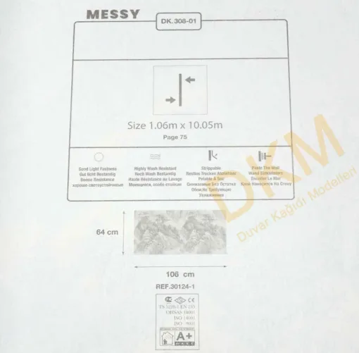 Duka Messy Dk.308-01 Ağaç Duvar Kağıdı 10m² - Görsel 3