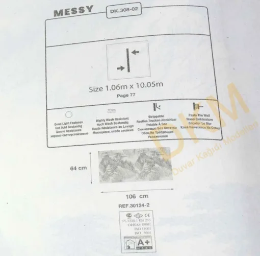 Duka Messy Dk.308-02 Ağaç Duvar Kağıdı 10m² - Görsel 3