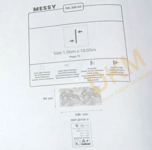 Duka Messy Dk.308-03 Ağaç Duvar Kağıdı 10m² - Görsel 3