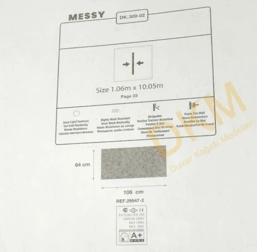 Duka Messy Dk.309-02 Damarlı parlak Duvar Kağıdı 10m² - Görsel 3