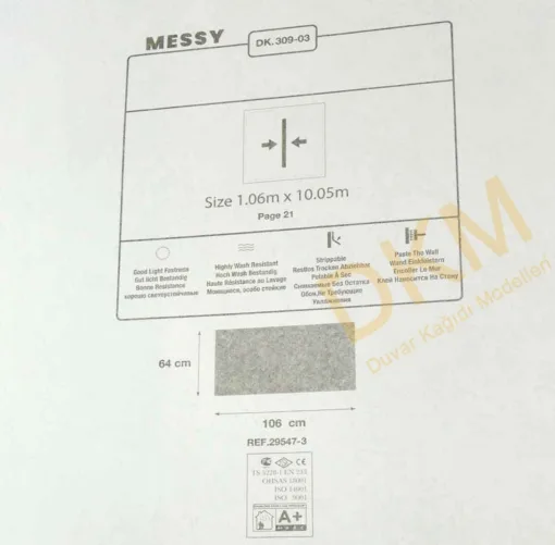 Duka Messy Dk.309-03 Damarlı parlak Duvar Kağıdı 10m² - Görsel 3