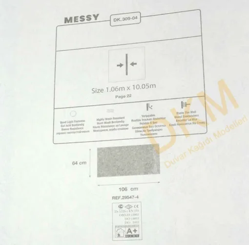 Duka Messy Dk.309-04 Damarlı parlak Duvar Kağıdı 10m² - Görsel 3