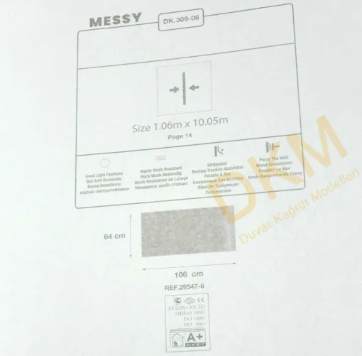 Duka Messy Dk.309-06 Damarlı parlak Duvar Kağıdı 10m² - Görsel 3