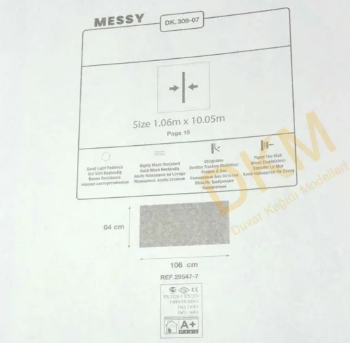 Duka Messy Dk.309-07 Damarlı parlak Duvar Kağıdı 10m² - Görsel 3