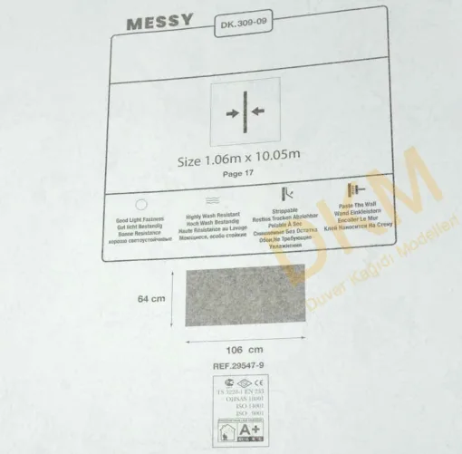 Duka Messy Dk.309-09 Damarlı parlak Duvar Kağıdı 10m² - Görsel 3