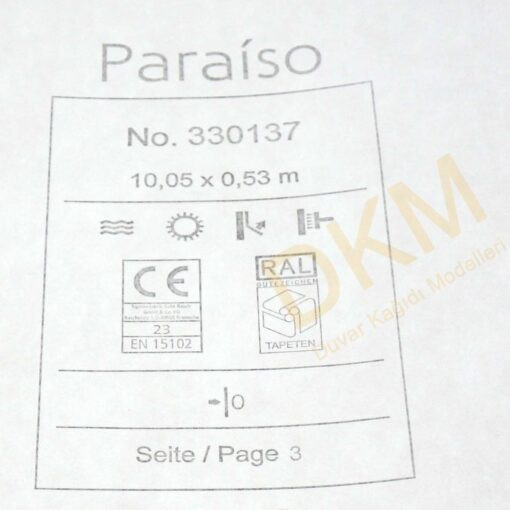 Rasch Paraiso P1-15 330137 Tek renk alacalı Duvar Kağıdı 5m² - Görsel 3