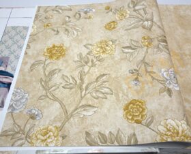 ithal Satin Flowers SF111-2 Z66803 Çiçek yaprak Duvar Kağıdı 5m²
