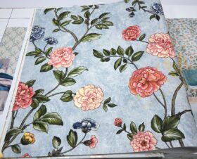 ithal Satin Flowers SF111-4 Z66807 Çiçek yaprak Duvar Kağıdı 5m²