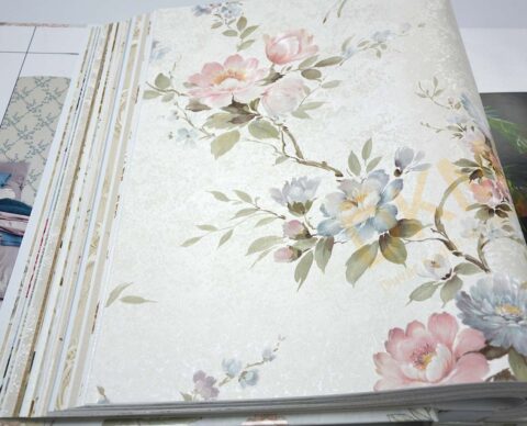 ithal Satin Flowers SF9-1 Z66857 Çiçek yaprak Duvar Kağıdı 5m²