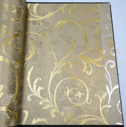 Yaprak D27-2 900592 Gold Duvar Kağıdı 5m²