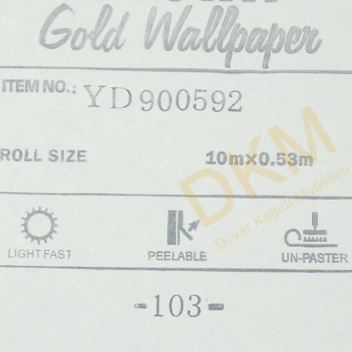 Yaprak D27-2 900592 Gold Duvar Kağıdı 5m² - Görsel 3