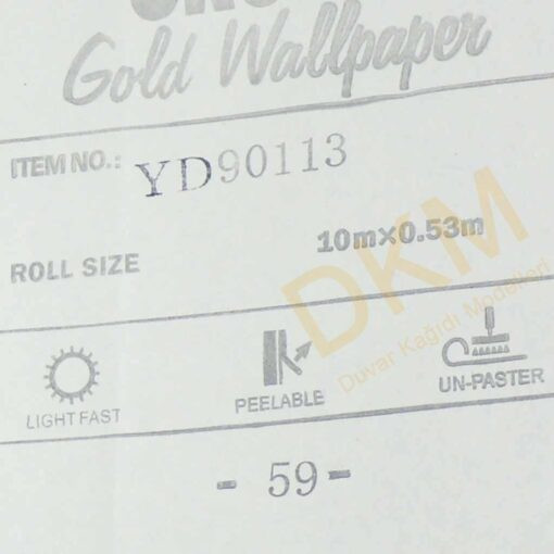 İnce şerit çizgili D41-3 90113 Gold Duvar Kağıdı 5m² - Görsel 3
