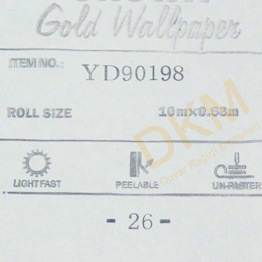 İnce şerit çizgili D43-5 90198 Gold Duvar Kağıdı 5m² - Görsel 3